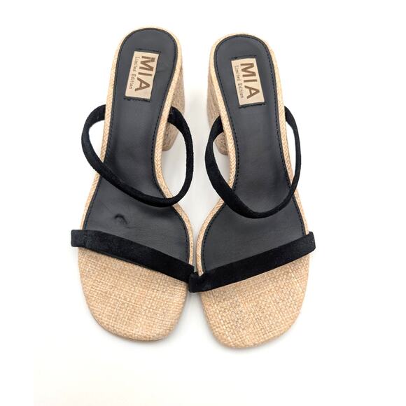 MIA Isabeli Espadrille Slide Sandal Women's Black/Beige Size US7.5 EU38 - Picture 3 of 12